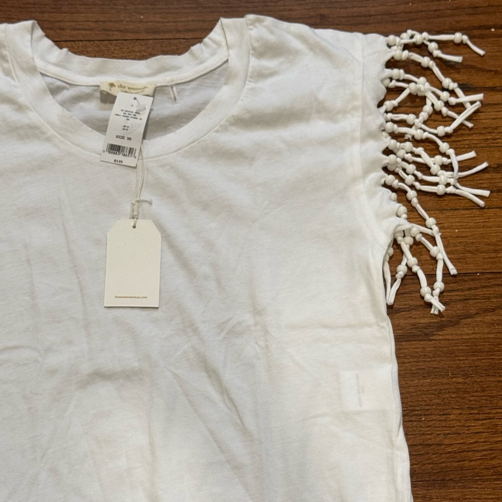 The Westside***White Fringe T-Shirt***XS $145 - Picture 2 of 5